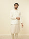 Manyavar Sand Beige Argyle Patterned Jacket