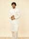 Manyavar Warm White Lattice Patterned Sequinned Jacket