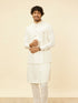 Manyavar Warm White Lattice Patterned Sequinned Jacket