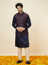 Manyavar Midnight Blue Floral Pattern Jacket