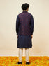 Manyavar Midnight Blue Floral Pattern Jacket