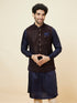 Manyavar Deep Blue Sequined Jacket