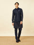 Manyavar Sapphire Blue Diamond Patterned Jacket