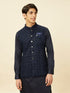 Manyavar Sapphire Blue Diamond Patterned Jacket