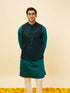 Manyavar Teal Blue Sequined Embroidered Jacket