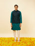 Manyavar Teal Blue Sequined Embroidered Jacket