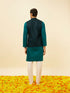 Manyavar Teal Blue Sequined Embroidered Jacket