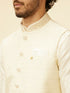 Manyavar Soft Cream Floral Jaal Patterned Jacket
