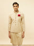 Manyavar Golden Cream Embellished Collar Jacket