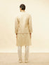 Manyavar Golden Cream Embellished Collar Jacket