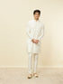 Manyavar Cream White Buta Patterned Jacket
