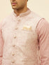 Manyavar Dusty Pink Floral Patterned Jacket