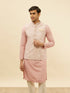 Manyavar Dusty Pink Floral Patterned Jacket