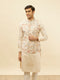 Manyavar Cream Beige Floral Printed Jacket