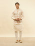 Manyavar Cream Beige Floral Printed Jacket