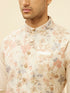 Manyavar Cream Beige Floral Printed Jacket