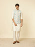 Manyavar Aqua Green Floral Printed Jacket