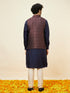 Manyavar Brick Red Imperial Patterned Jacket