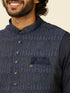 Manyavar Warm White Paisley Patterned Nehru Jacket