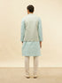 Manyavar Powder Blue Victorian Patterned Jacket
