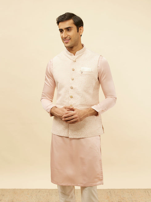 Manyavar Soft Pink Victorian Patterned Jacket