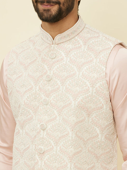 Manyavar Rosewater Pink Floral Patterned Jacket