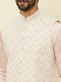 Manyavar Rosewater Pink Floral Patterned Jacket