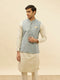 Manyavar Glacier Blue Victoran Patterned Jacket