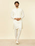 Manyavar Warm White Medallion Patterned Nehru Jacket