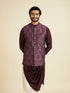 Manyavar Wine-Toned Opulent Nehru Jacket