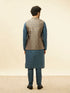 Manyavar Blue Grey Petal Jaal Patterned Jacket