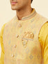 Manyavar Marigold Yellow Shankh Motif Jacket