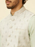 Manyavar Pistachio Green Buta Jaal Patterned Jacket