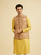 Manyavar Fawn Conch Shell Patterned Nehru Jacket
