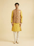 Manyavar Fawn Conch Shell Patterned Nehru Jacket