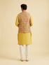 Manyavar Fawn Conch Shell Patterned Nehru Jacket
