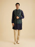 Manyavar Dark Blue Elegance Nehru Jacket