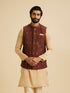 Manyavar Maroon Majesty Nehru Jacket