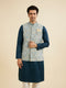 Manyavar Delicate Blue Shankh Patterned Jacket
