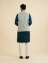 Manyavar Delicate Blue Shankh Patterned Jacket