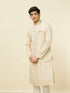 Manyavar Desert Sand Beige Ogee Patterned Jacket