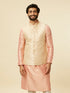 Manyavar Golden Beige Floral Jaal Pattern Jacket