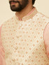 Manyavar Golden Beige Floral Jaal Pattern Jacket