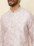 Manyavar Cherry Blossom Pink Medallion Patterned Jacket