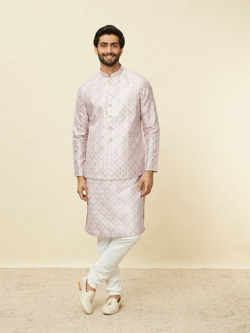 Manyavar Cherry Blossom Pink Medallion Patterned Jacket