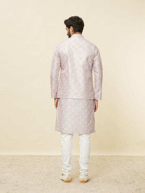 Manyavar Cherry Blossom Pink Medallion Patterned Jacket