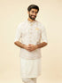 Manyavar Light Cream Grid Patterned Jacket