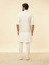 Manyavar Light Cream Grid Patterned Jacket