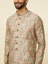 Manyavar Pistachio Green Harlequin Printed Jacket