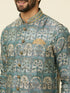 Manyavar Tea Green Courtly Print Jacket